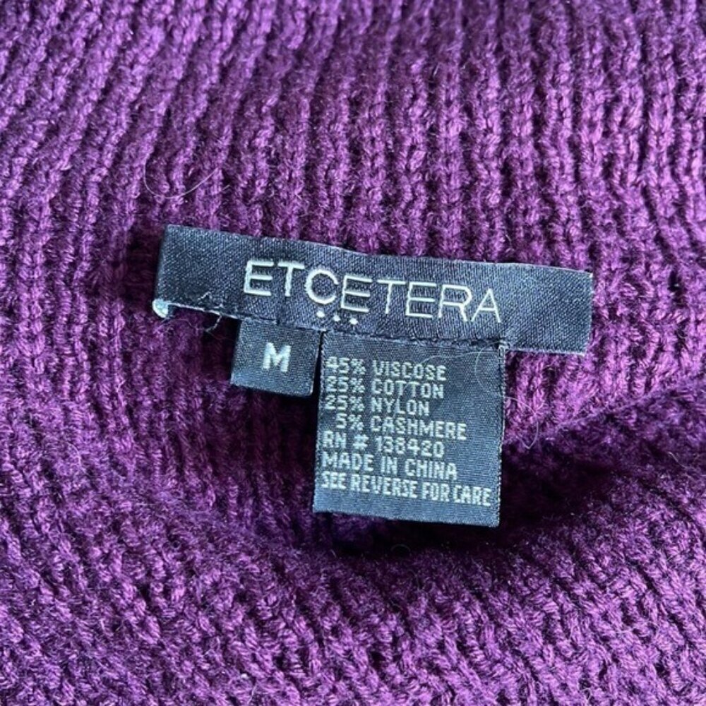 Etcetera Purple Cardigan Open Knit Size Medium - Picture 4 of 4